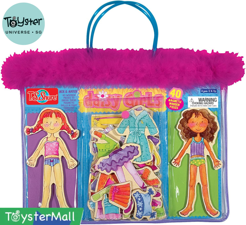 T.S. Shure Magnetic Wooden Daisy Girls Dress-Up Dolls - T.S. Shure