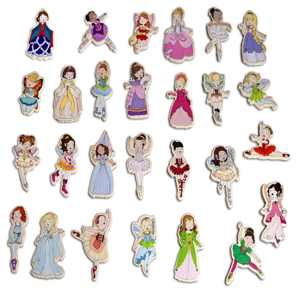 T.S. Shure Magnetic Wooden Playboard Princesses Ballerinas & Fairies - T.S. Shure