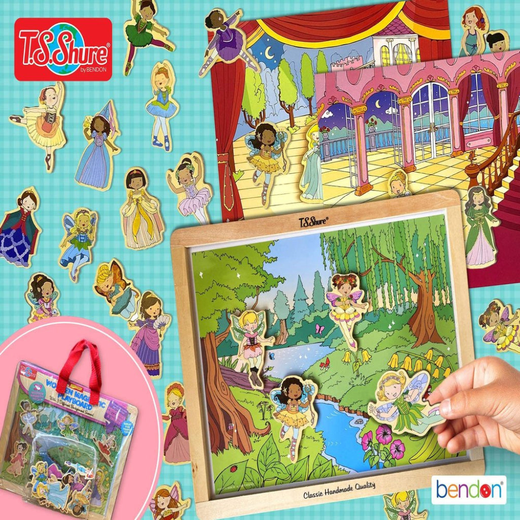 T.S. Shure Magnetic Wooden Playboard Princesses Ballerinas & Fairies - T.S. Shure