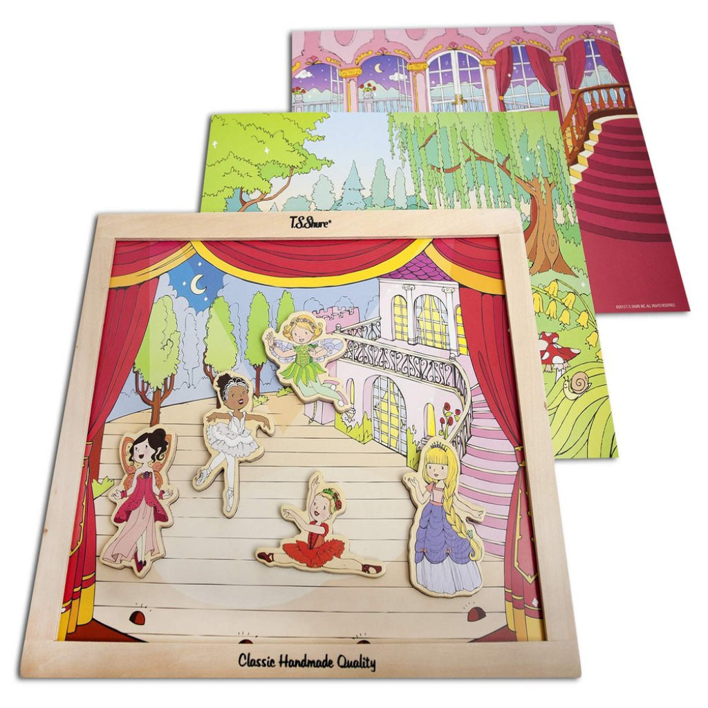 T.S. Shure Magnetic Wooden Playboard Princesses Ballerinas & Fairies - T.S. Shure