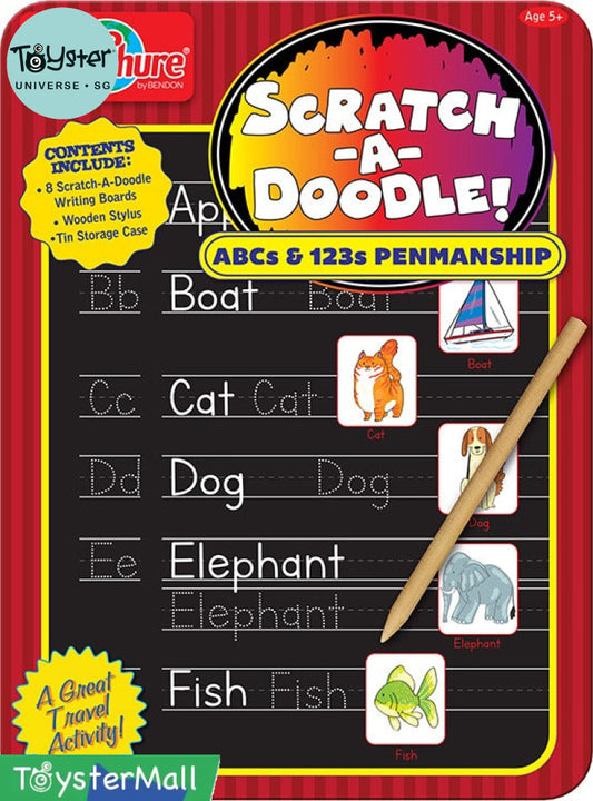 T.S. Shure Scratch-A-Doodle Tin - ABCs and 123s Penmanship T.S. Shure