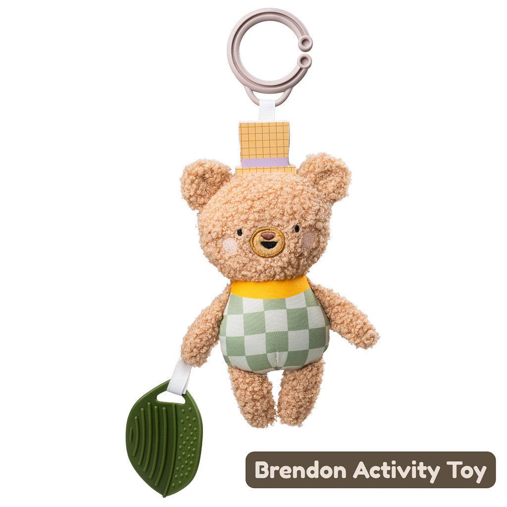 Taf Toys Baby Stroller Hanging Plush Toy with Teether - Brendon Activity Toy - Easier Development
