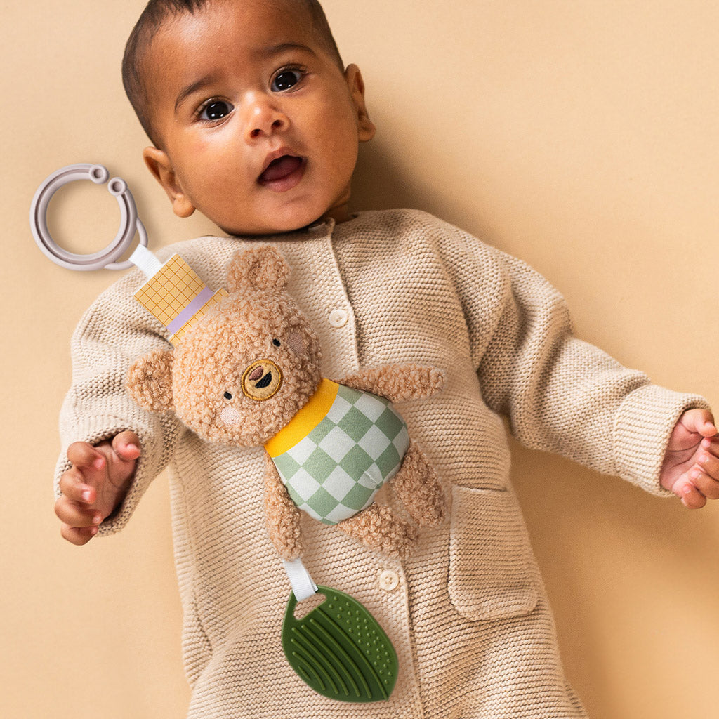 Taf Toys Baby Stroller Hanging Plush Toy with Teether - Easier Development