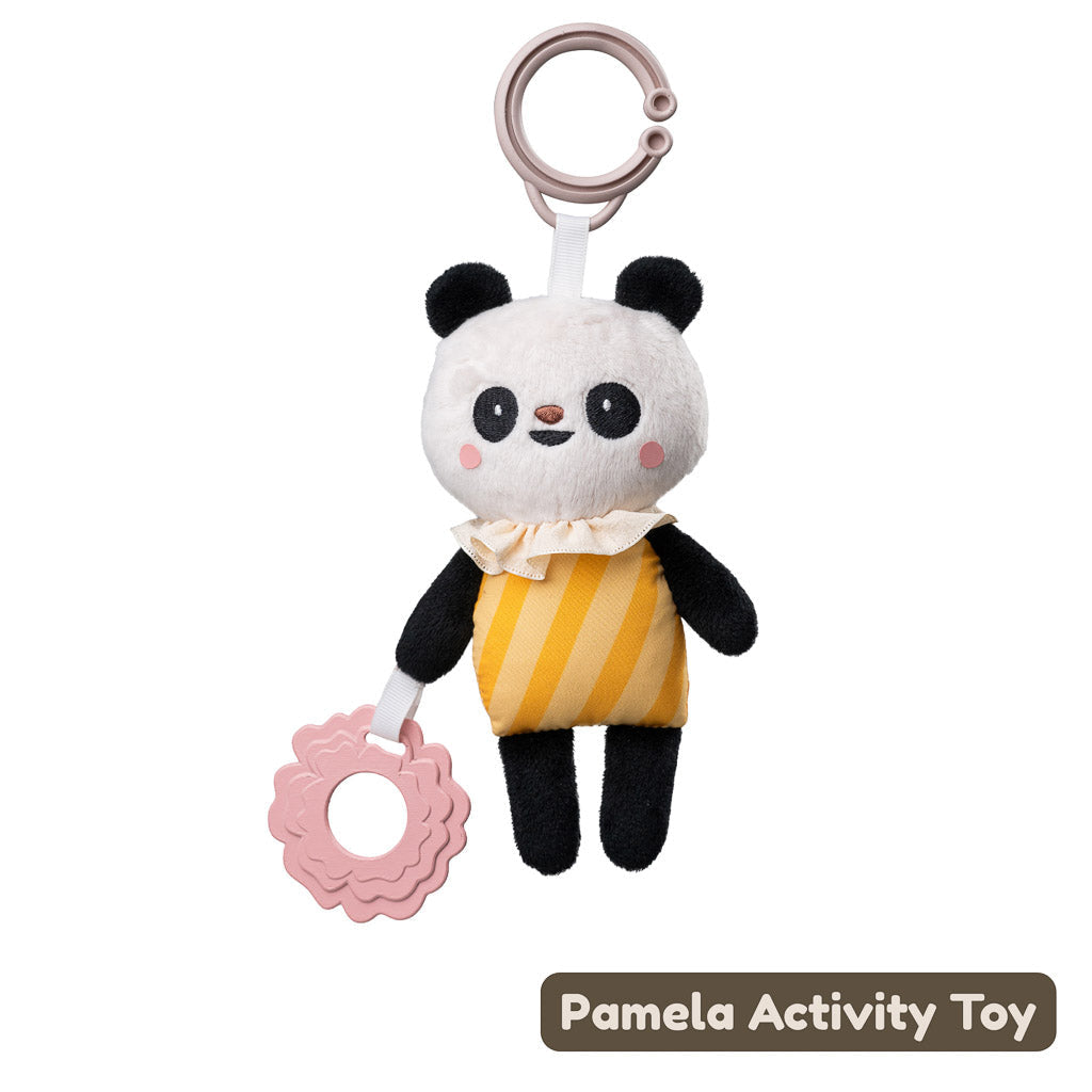 Taf Toys Baby Stroller Hanging Plush Toy with Teether - Pamela Activity Toy - Easier Development