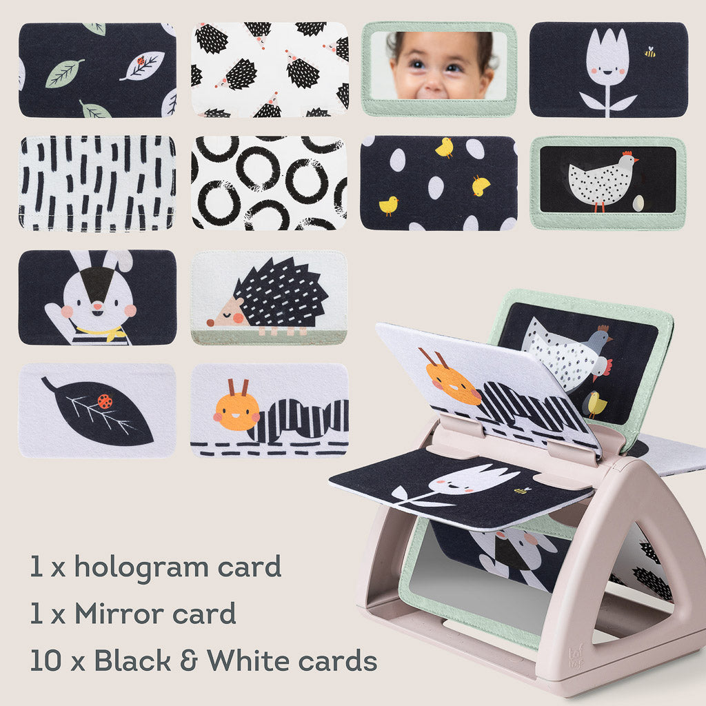 Taf Toys Black & White Tummy Time Rattling Spinning Book - Easier Development