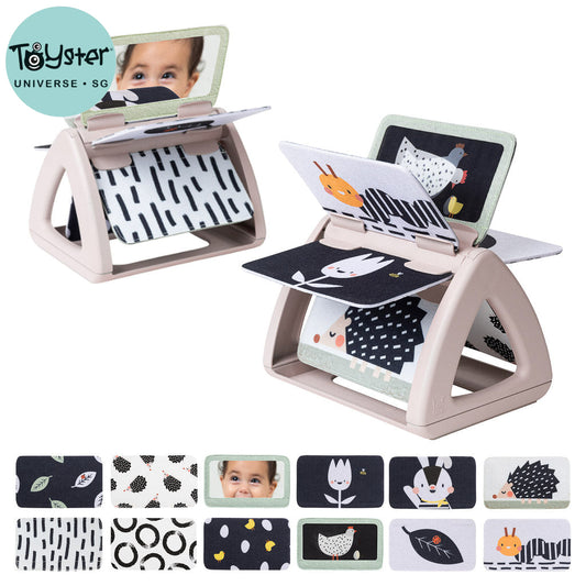 Taf Toys Black & White Tummy Time Rattling Spinning Book - Easier Development