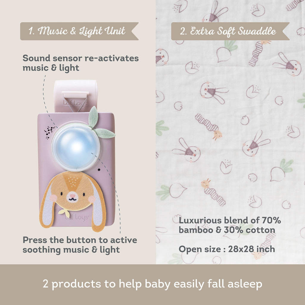 Taf Toys Bunny Soother & Swaddle Set - Easier Sleep