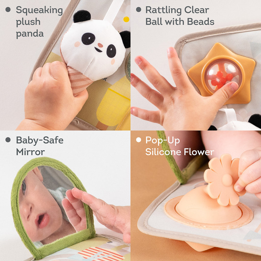 Taf Toys Peek & Pop Activity Board | Baby Sensory Toy | Cause & Effect Learning Toy 6M+ - Easier Development