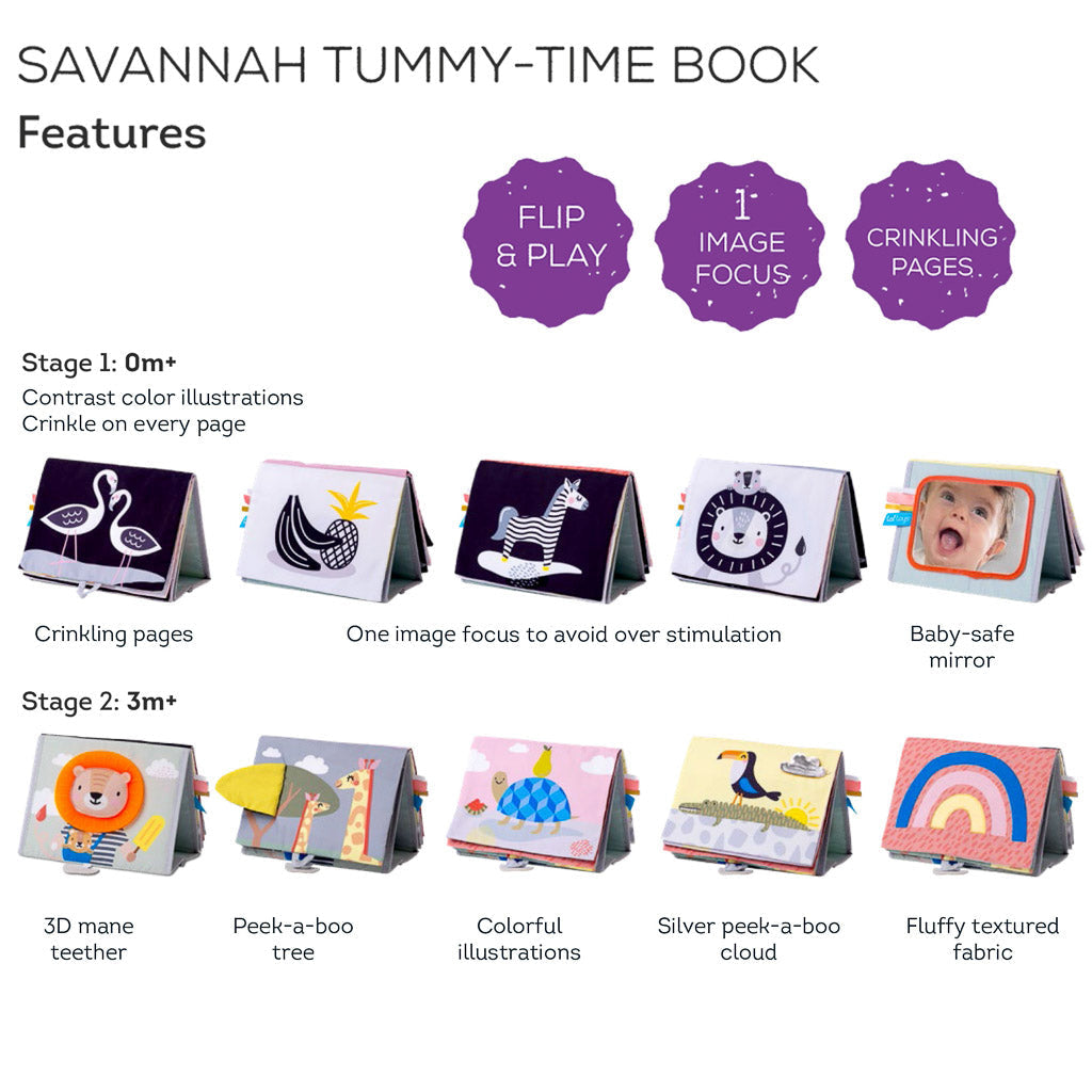 Taf Toys Savannah Tummy-Time Book - Easier Development
