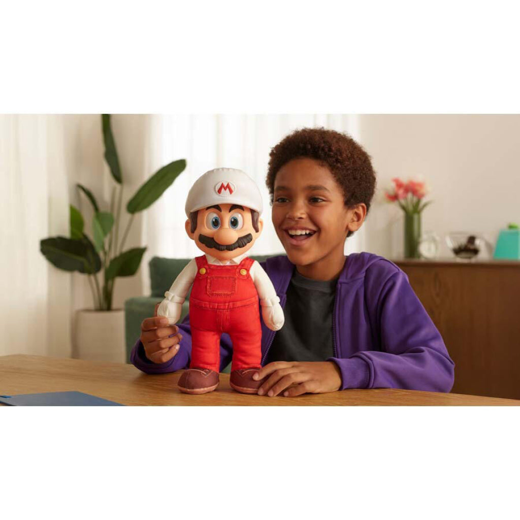 The Super Mario Galaxy Movie Fire Mario Posable Plush 14 inch - Nintendo