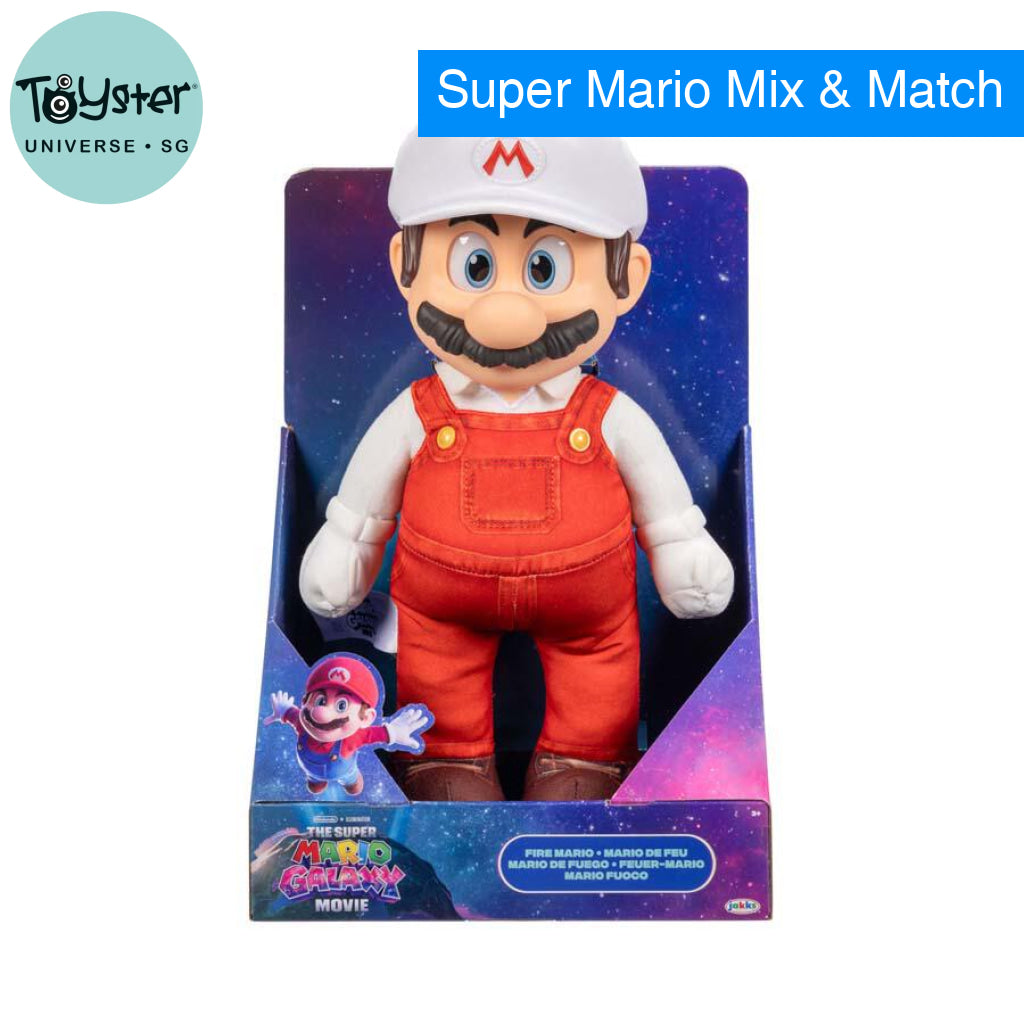 The Super Mario Galaxy Movie Fire Mario Posable Plush 14 inch - Nintendo
