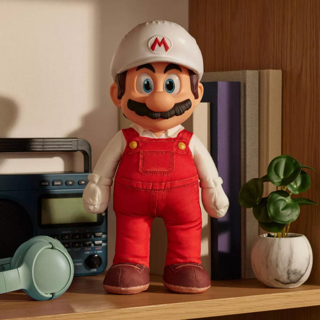 The Super Mario Galaxy Movie Fire Mario Posable Plush 14 inch - Nintendo