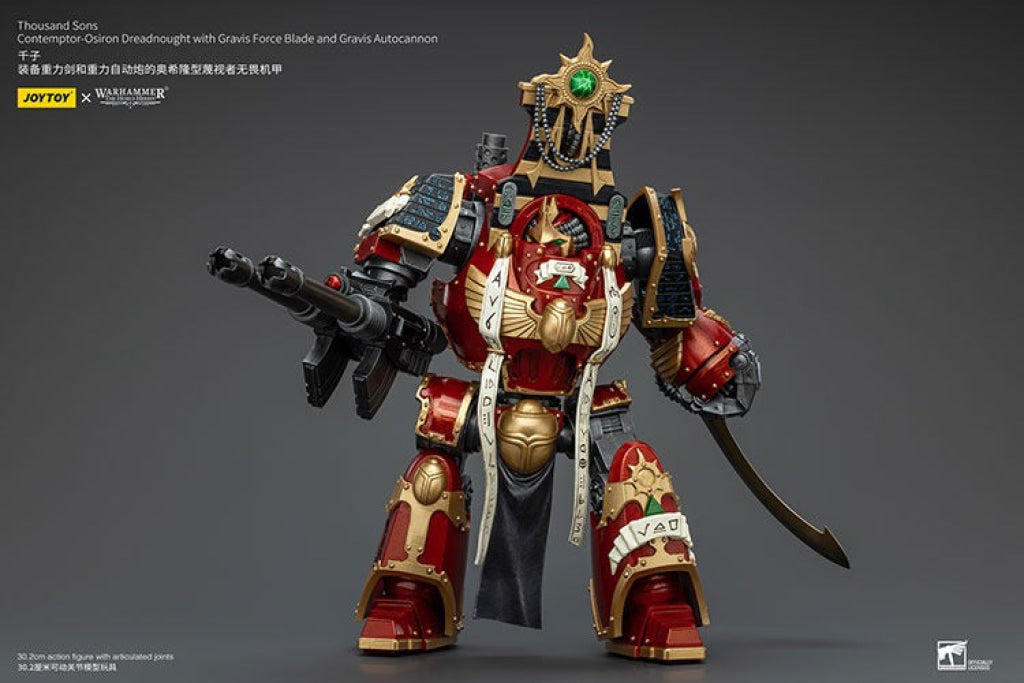 Thousand Sons Contemptor-Osiron Dreadnought With Gravis Force Blade And Autocannon Jt8636 Warhammer