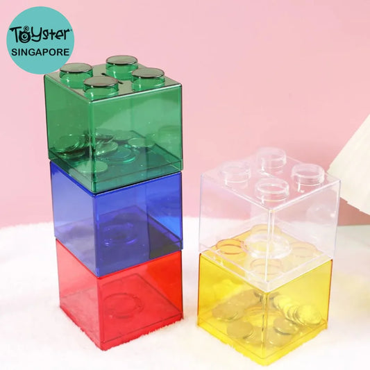 Transparent Jelly Color Building Block Saving Box