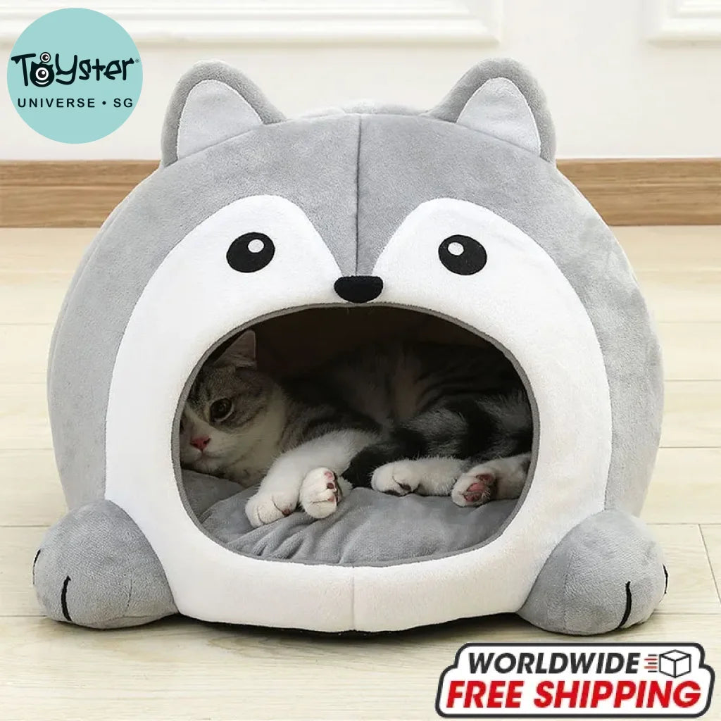 Very Soft Pet Bed House - Navy Blue / L