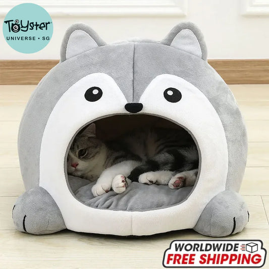 Very Soft Pet Bed House - Navy Blue / L