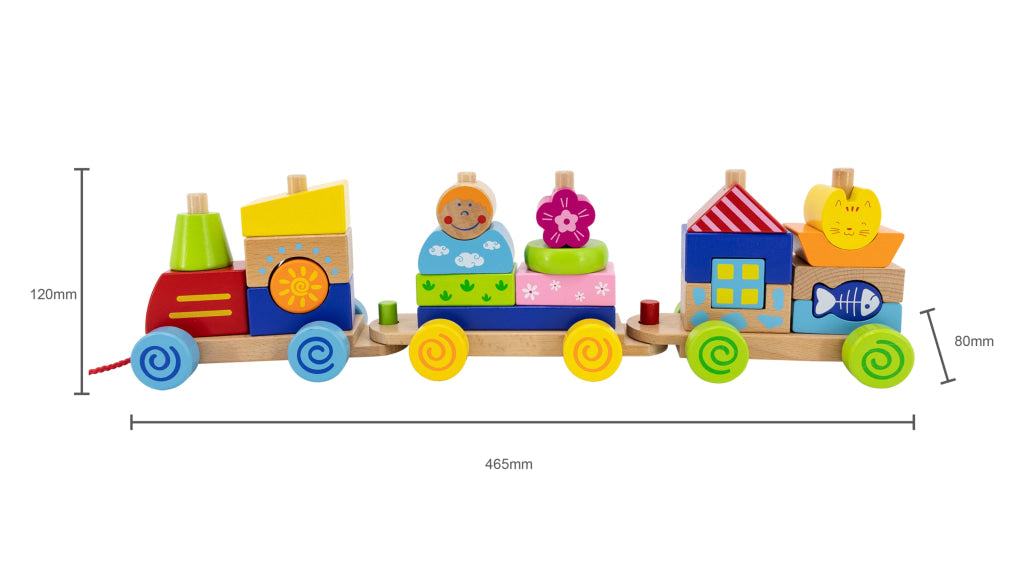 Viga Colourful Pull Along Stacking Train