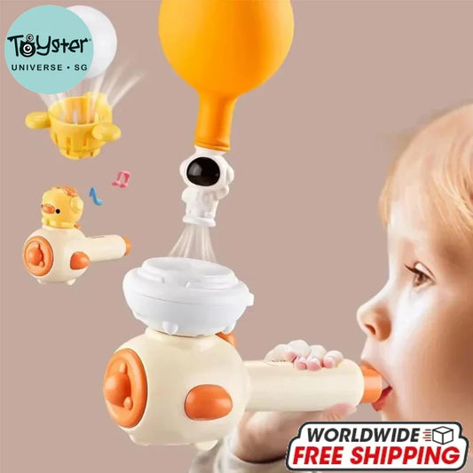 Whistle Ball Blowing Pipe Ball Three in One Sensory - Yellow / China Mainland