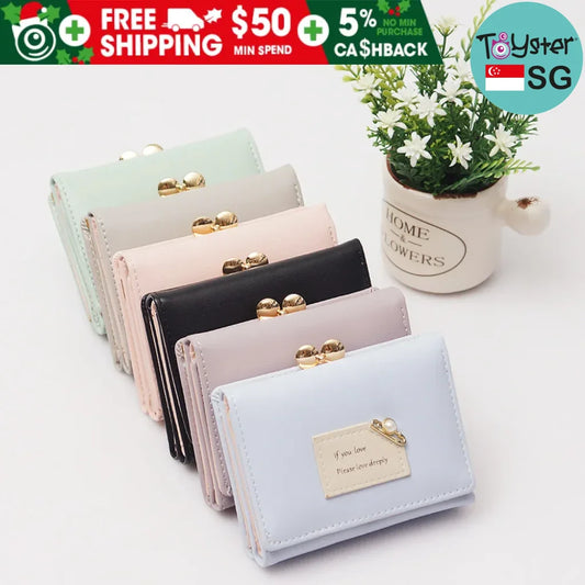 Women Short Design Three Fold Wallet