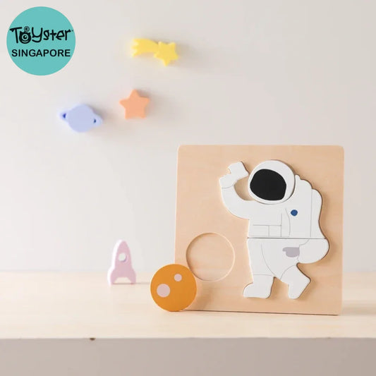 Wooden Astronaut Tangram Shapes Puzzle