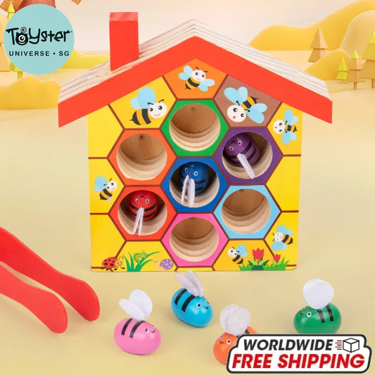 Wooden Bee House Matching Game