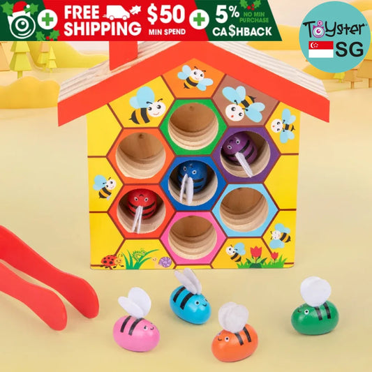 Wooden Bee House Matching Game