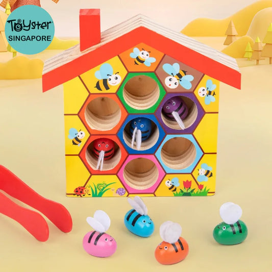 Wooden Bee House Matching Game