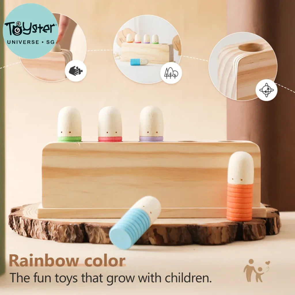 Wooden Bouncing Color Recognition Toy – Toyster Universe Singapore