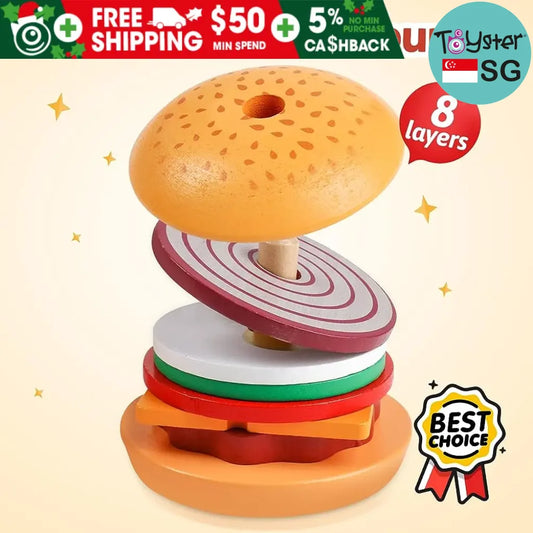 Wooden Burger Stacking Toys