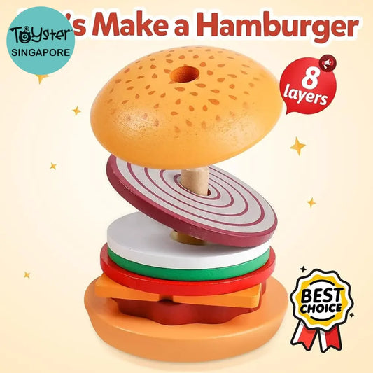 Wooden Burger Stacking Toys