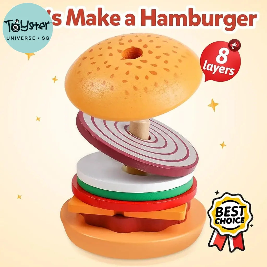 Wooden Burger Stacking Toys