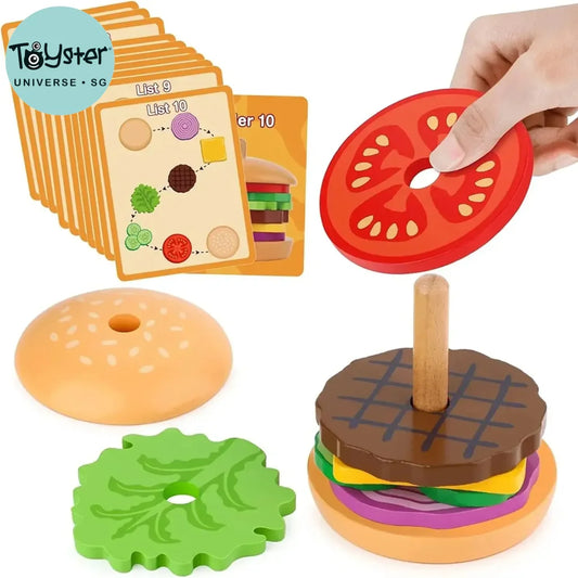 Wooden Hamburger Stacking Toys