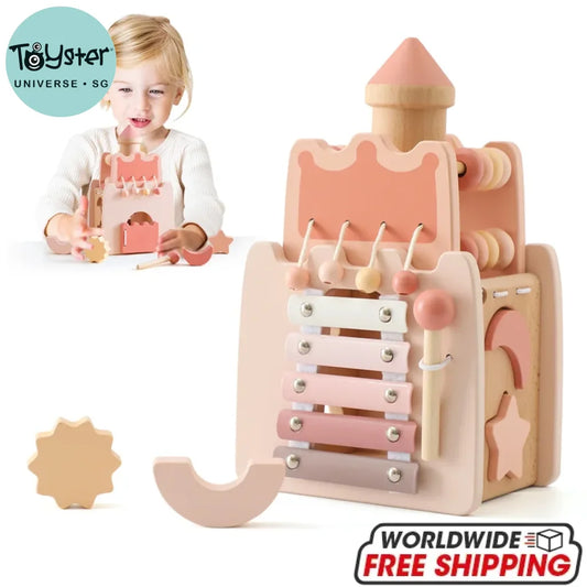 Wooden Montessori Castle Pink House