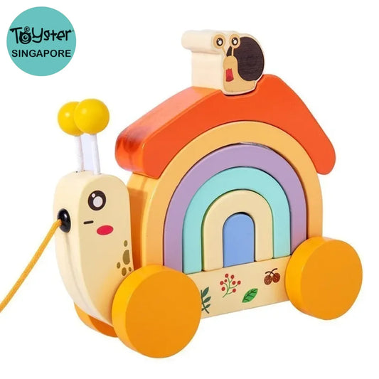 Wooden Rainbow Snail Toy