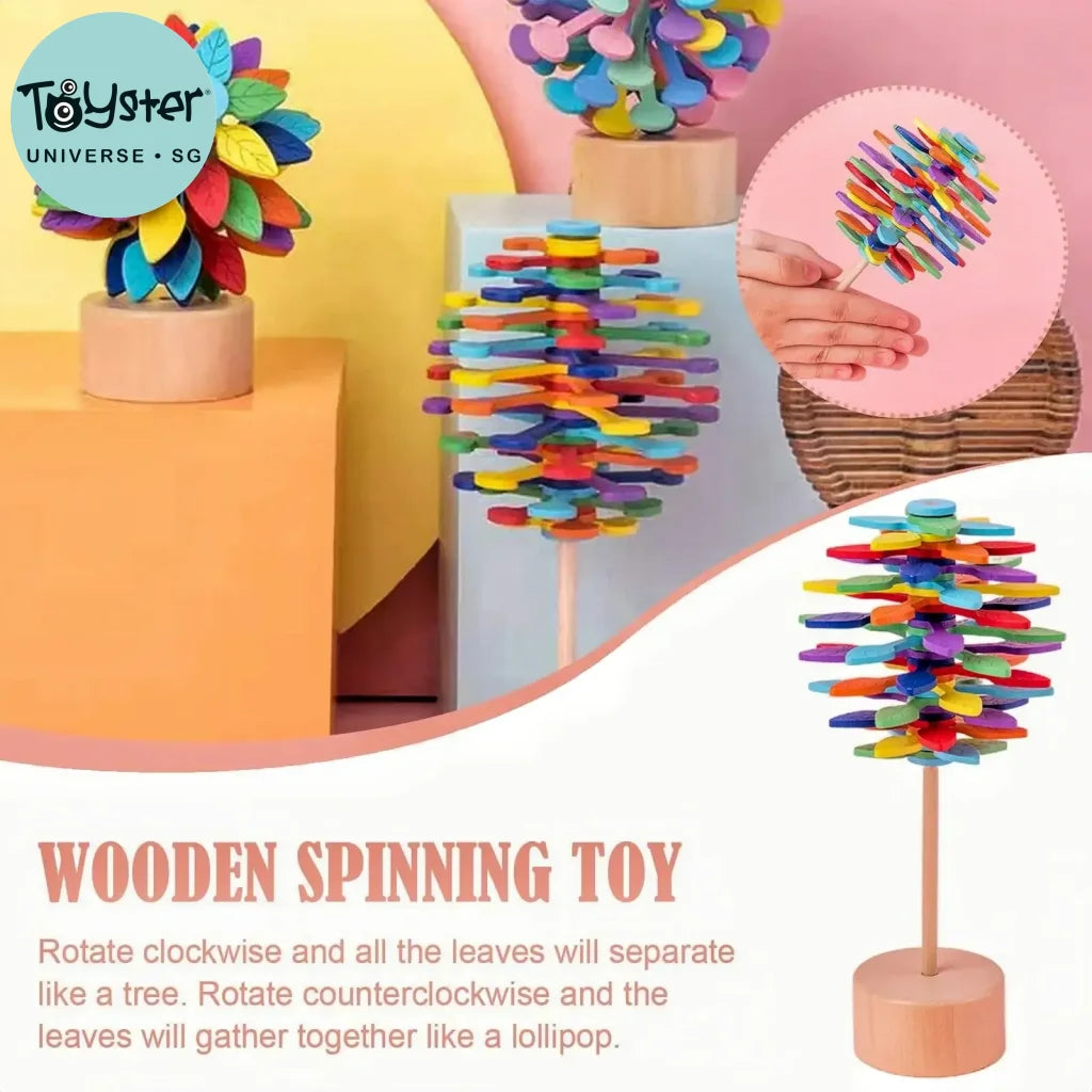 Wooden Rotating Lollipop Decompression Toy