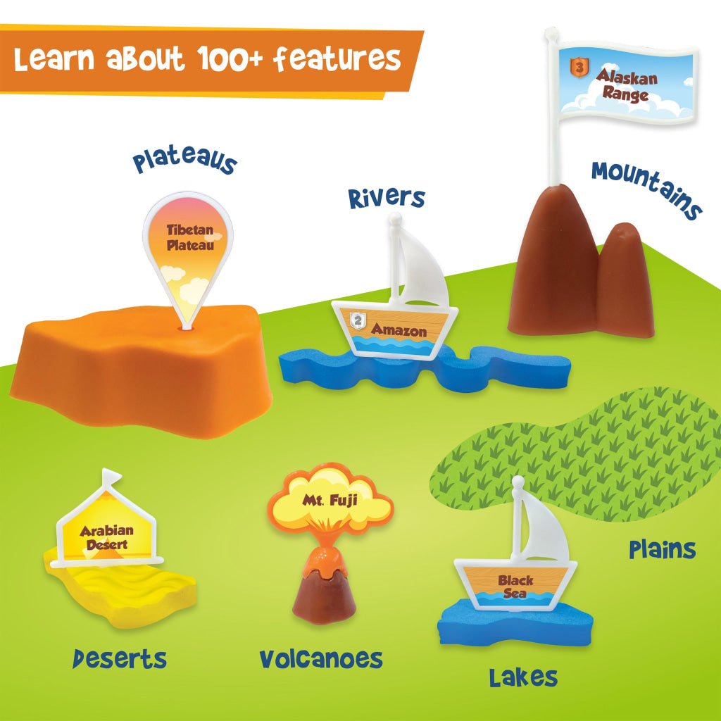 World Interactive Geography Puzzle – Physical Features & Landforms - Mapology