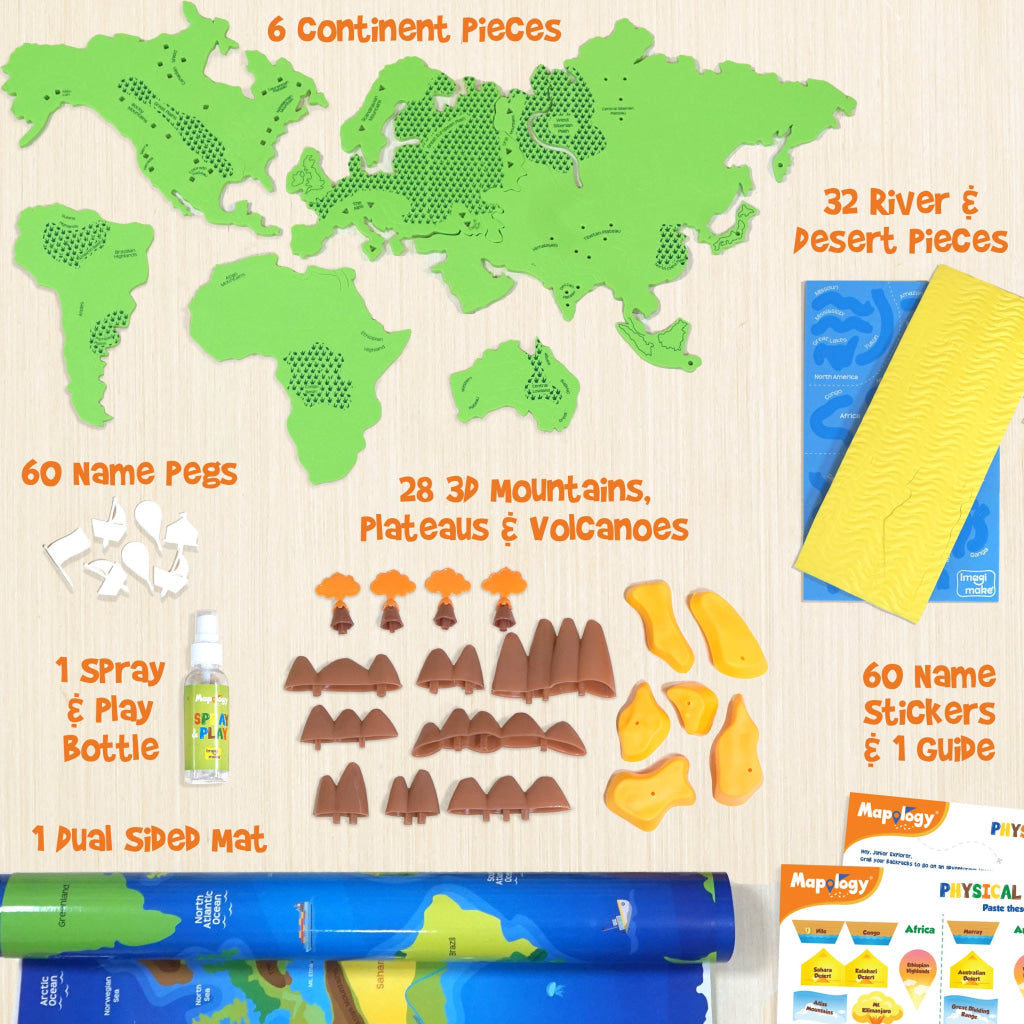 World Interactive Geography Puzzle – Physical Features & Landforms - Mapology