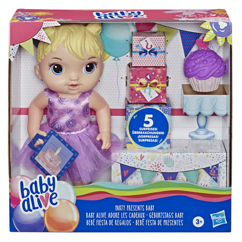 Baby Alive Party Presents Baby Blonde Hair Doll TOYSTER