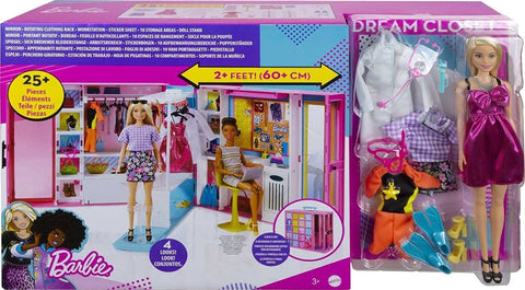  Barbie Doll and Dream Closet Set with Clothes and