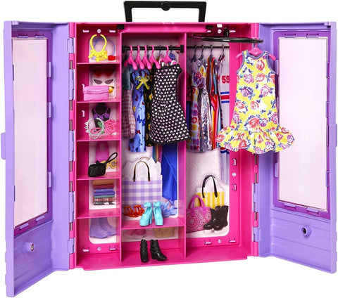 Barbie Doll and Dream Closet Set with Clothes and Accessories, 30+ Pieces  and 15+ Storage Areas, HGX57