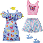 Barbie Fashions 2-Pack Clothing Set - Off-The-Shoulder Butterfly Print Dress