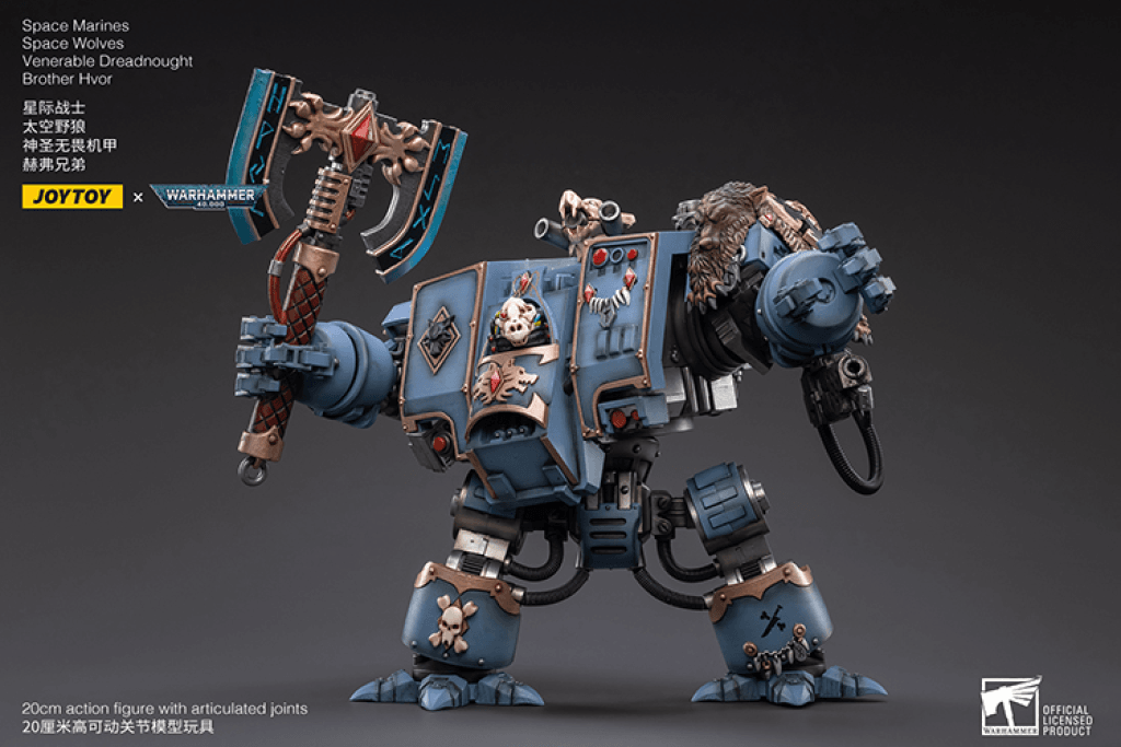 Joytoy Warhammer 40K Space Marines Wolves Venerable Dreadnought Brother Hvor Warhammer