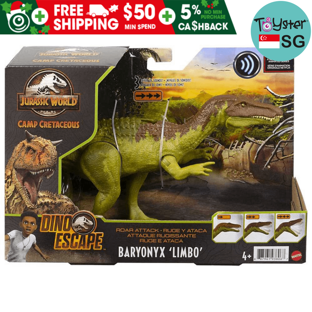 Jurassic World Roar Attack Baryonyx Limbo Camp Cretaceous Dinosaur 