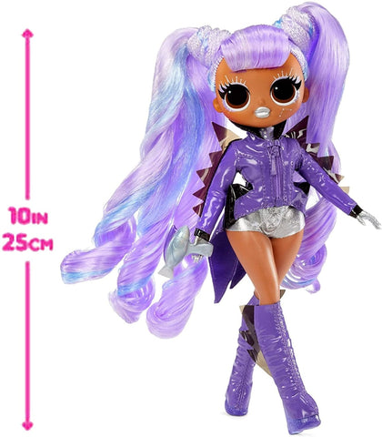 lol doll with purple glitter hair