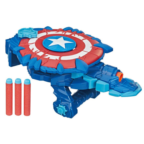 Marvel - avengers - nerf - marvel - lance flechettes mech strike captain  america, figurines