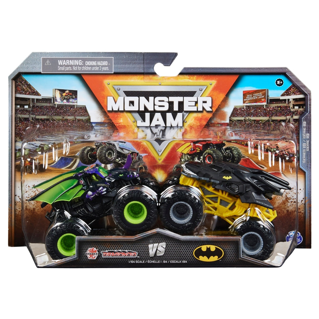 Hot Wheels Monster Trucks 1:64 Dino 2 Pack Vehicles