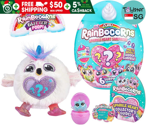 Rainbocorns Plush Sparkle Heart Surprise Series 2 - Flamingo