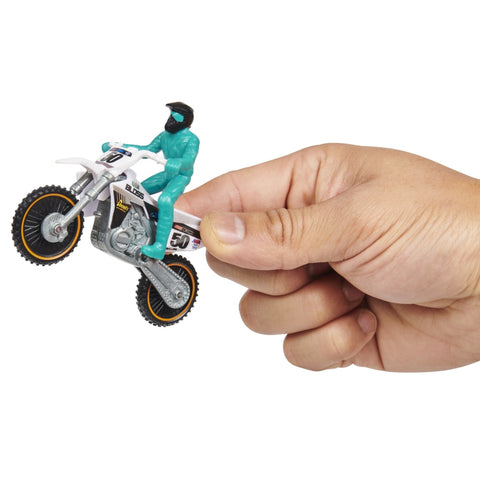 Supercross, Authentic 5-Pack of 1:24 Scale Die-Cast Motorcycles with Rider  Figure, Toy Moto Bike for Kids and Collectors Ages 3 and up, Small