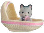 Sylvanian Families Baby Carry Case - Cat In Cradle- Free Gift