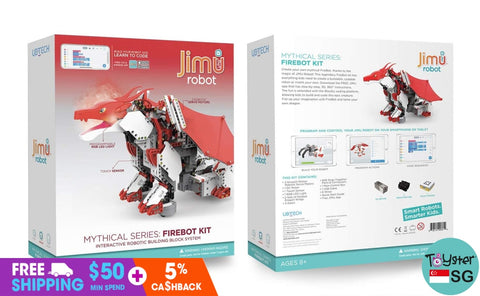 Ubtech Jimu Robot Mythical Series: Firebot Kit/ App-Enabled Building & Coding Stem Kit (606 Pcs)